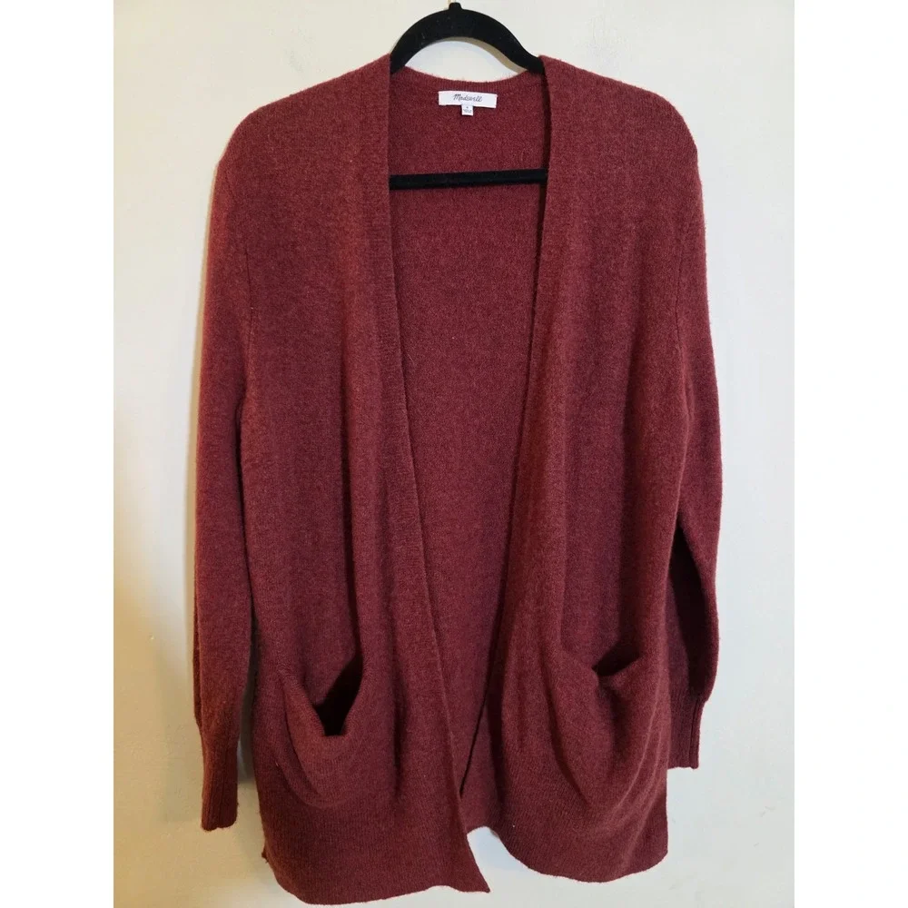 Madewell Women's Small Ryder Wool‎ Blend Long Sleeve Open Front Cardigan Sweater